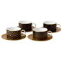 Wedgwood Set 4 Tazas Té Arris-Gio Gold P 180 Ml Negro y Dorado